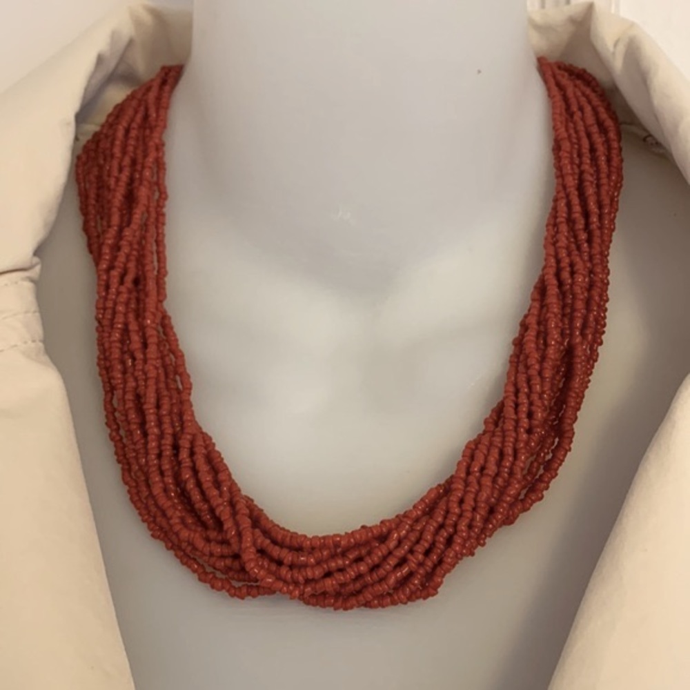 Vintage Multi-strand Coral Beaded Necklace